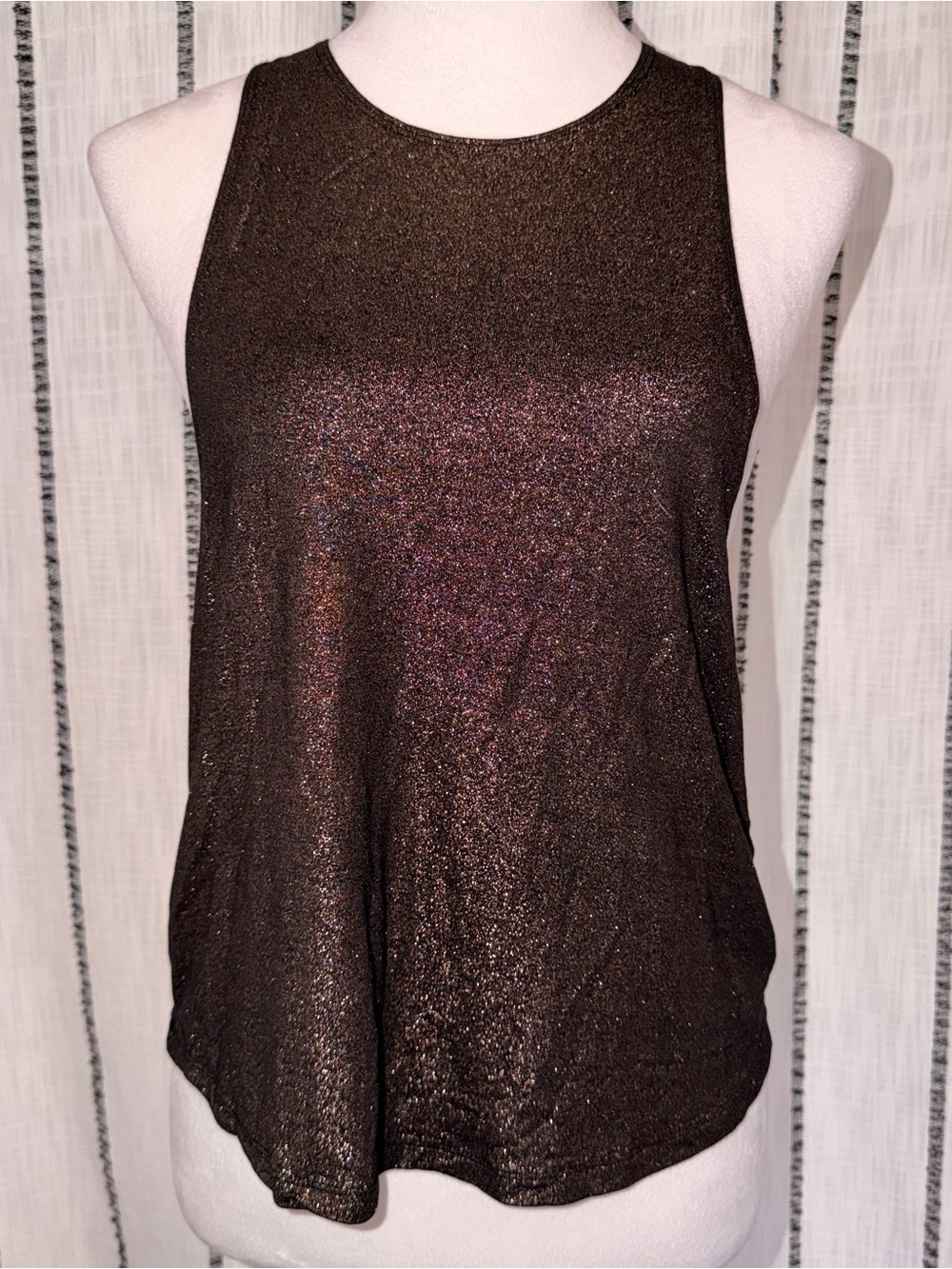 RVCA Shimmery Brown/Copper Metallic High-Neck Tank